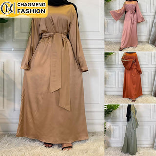 6479#New Arrivals Fashion Lantern Sleeve Muslim Dress CHAOMENG MUSLIM SHOP muslim abaya dress
