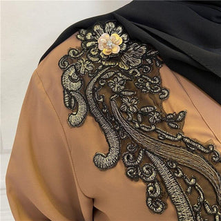 6510#New Arrivals Arab Fashion Lantern Sleeve Cardigan Robe Muslim Dress CHAOMENG MUSLIM SHOP muslim abaya dress