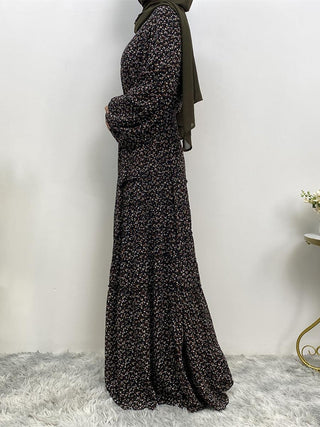 6527-HUA# Floral Lovely Simple New Fashion Chiffon Dress