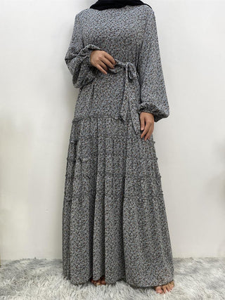 6527-HUA#  Floral Lovely Simple New Fashion Chiffon Dress CHAOMENG MUSLIM SHOP muslim abaya dress