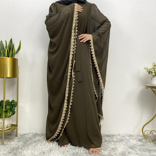 6529#New Arrivals Arab Fashion Printed Lantern Sleeve Cardigan Robe Muslim Abaya CHAOMENG MUSLIM SHOP muslim abaya dress