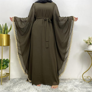 6529#New Arrivals Arab Fashion Printed Lantern Sleeve Cardigan Robe Muslim Abaya CHAOMENG MUSLIM SHOP muslim abaya dress