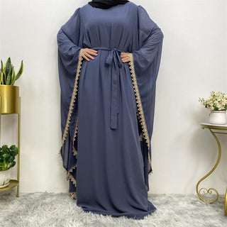 6529#New Arrivals Arab Fashion Printed Lantern Sleeve Cardigan Robe Muslim Abaya CHAOMENG MUSLIM SHOP muslim abaya dress