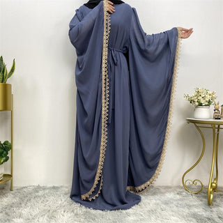 6529#New Arrivals Arab Fashion Printed Lantern Sleeve Cardigan Robe Muslim Abaya CHAOMENG MUSLIM SHOP muslim abaya dress