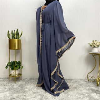 6529#New Arrivals Arab Fashion Printed Lantern Sleeve Cardigan Robe Muslim Abaya CHAOMENG MUSLIM SHOP muslim abaya dress