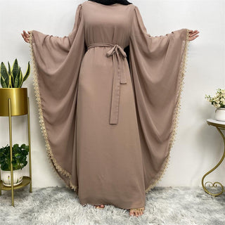 6529#New Arrivals Arab Fashion Printed Lantern Sleeve Cardigan Robe Muslim Abaya CHAOMENG MUSLIM SHOP muslim abaya dress