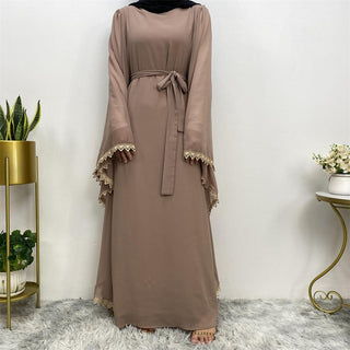 6529#New Arrivals Arab Fashion Printed Lantern Sleeve Cardigan Robe Muslim Abaya CHAOMENG MUSLIM SHOP muslim abaya dress