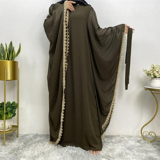 6529#New Arrivals Arab Fashion Printed Lantern Sleeve Cardigan Robe Muslim Abaya CHAOMENG MUSLIM SHOP muslim abaya dress