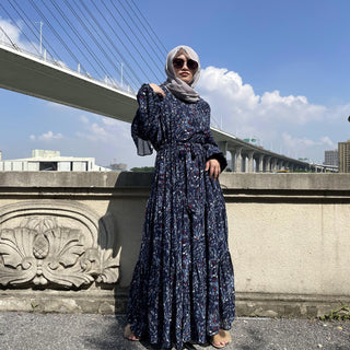6564#Chiffon Printing Dress CHAOMENG MUSLIM SHOP muslim abaya dress