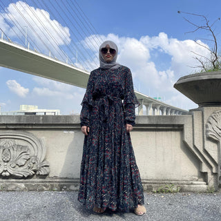 6564#Chiffon Printing Dress CHAOMENG MUSLIM SHOP muslim abaya dress