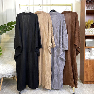 65680#Latest Muslim Autumn and Winter Butterfly Sleeve Open Loose Islamic Clothing CHAOMENG MUSLIM SHOP muslim abaya dress