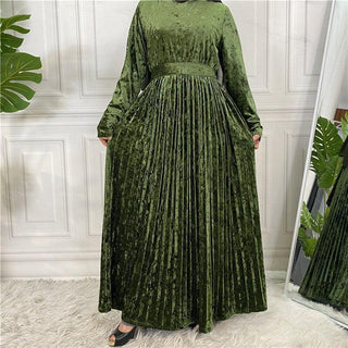 6570#New Arrivals Arab Fashion Printed Lantern Sleeve Muslim Dress CHAOMENG MUSLIM SHOP muslim abaya dress