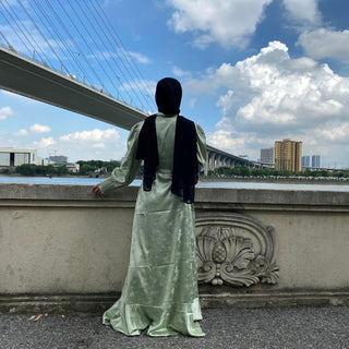 6572#muslim satin dress CHAOMENG MUSLIM SHOP muslim abaya dress