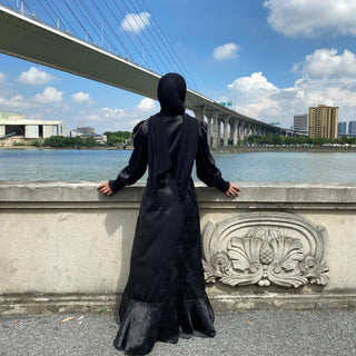 6572#muslim satin dress CHAOMENG MUSLIM SHOP muslim abaya dress