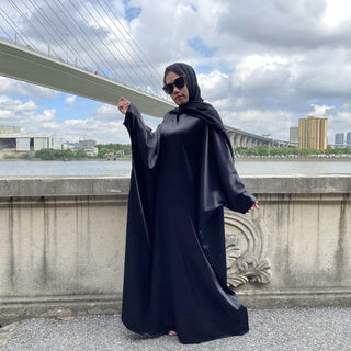 6617#New Satin Fashion Dress CHAOMENG MUSLIM SHOP muslim abaya dress