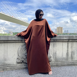 6617#New Satin Fashion Dress CHAOMENG MUSLIM SHOP muslim abaya dress