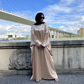 6617#New Satin Fashion Dress CHAOMENG MUSLIM SHOP muslim abaya dress