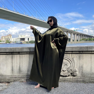 6617#New Satin Fashion Dress CHAOMENG MUSLIM SHOP muslim abaya dress