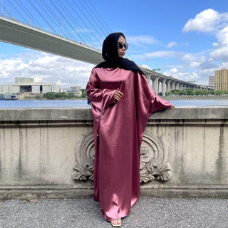 6617#New Satin Fashion Dress CHAOMENG MUSLIM SHOP muslim abaya dress