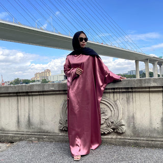 6617#New Satin Fashion Dress CHAOMENG MUSLIM SHOP muslim abaya dress