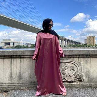 6617#New Satin Fashion Dress CHAOMENG MUSLIM SHOP muslim abaya dress