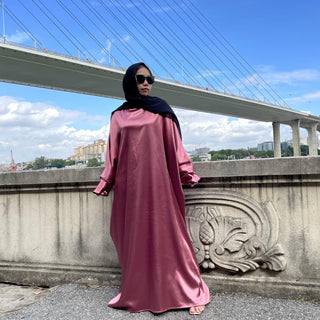 6617#New Satin Fashion Dress CHAOMENG MUSLIM SHOP muslim abaya dress