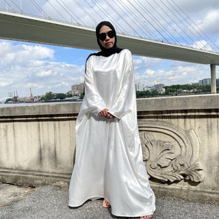 6617#New Satin Fashion Dress CHAOMENG MUSLIM SHOP muslim abaya dress