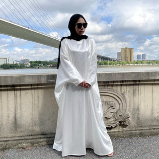 6617#New Satin Fashion Dress CHAOMENG MUSLIM SHOP muslim abaya dress