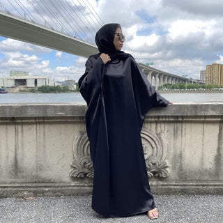 6617#New Satin Fashion Dress CHAOMENG MUSLIM SHOP muslim abaya dress