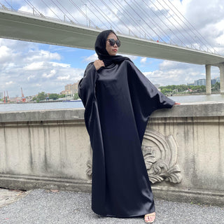 6617#New Satin Fashion Dress CHAOMENG MUSLIM SHOP muslim abaya dress