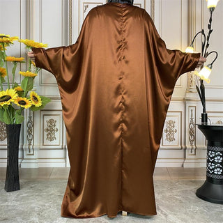 6617#New Satin Fashion Dress CHAOMENG MUSLIM SHOP muslim abaya dress