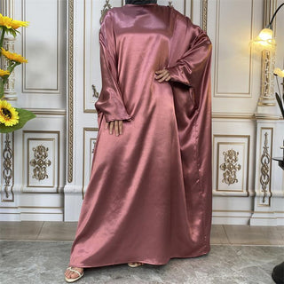 6617#New Satin Fashion Dress CHAOMENG MUSLIM SHOP muslim abaya dress