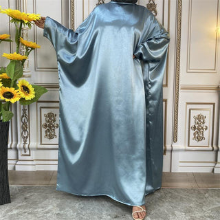 6617#New Satin Fashion Dress CHAOMENG MUSLIM SHOP muslim abaya dress