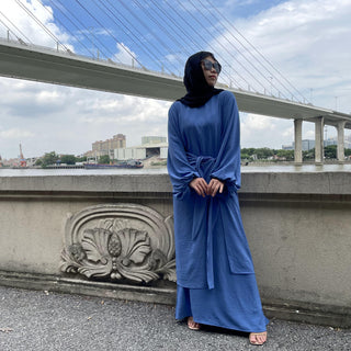 6632#New Turkey Kimono Tunic Muslim Clothing 7 Color CHAOMENG MUSLIM SHOP muslim abaya dress