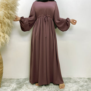 6692# High Quality Nida slim sleeves elastic cuff plain color Muslim Dress Nice For Eid Mubarak 服装 CHAOMENG chaomeng.myshopify.com Light Purple （浅紫） / S Light Purple （浅紫） S 