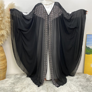 6739#  New Fashion 5 Colors Woman High quality chiffon batwing beading open abayas 服装 CHAOMENG chaomeng.myshopify.com Black （黑色） / S ( 5'0-5'1 ) Black （黑色） S ( 5'0-5'1 ) 