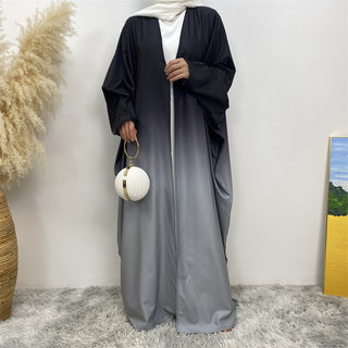 6750# 6 Colors Stunning Gradient Batwing Sleeve Open Cardigan CHAOMENG MUSLIM SHOP muslim abaya dress