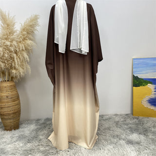 6750# 6 Colors Stunning Gradient Batwing Sleeve Open Cardigan CHAOMENG MUSLIM SHOP muslim abaya dress