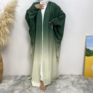 6750# 6 Colors Stunning Gradient Batwing Sleeve Open Cardigan CHAOMENG MUSLIM SHOP muslim abaya dress