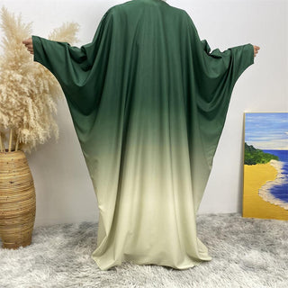 6750# 6 Colors Stunning Gradient Batwing Sleeve Open Cardigan CHAOMENG MUSLIM SHOP muslim abaya dress