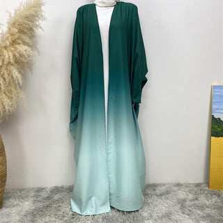 6750# 6 Colors Stunning Gradient Batwing Sleeve Open Cardigan CHAOMENG MUSLIM SHOP muslim abaya dress