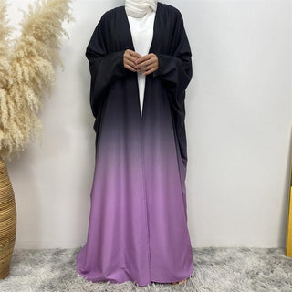 6750# 6 Colors Stunning Gradient Batwing Sleeve Open Cardigan CHAOMENG MUSLIM SHOP muslim abaya dress