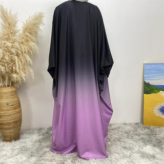 6750# 6 Colors Stunning Gradient Batwing Sleeve Open Cardigan CHAOMENG MUSLIM SHOP muslim abaya dress