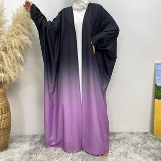 6750# 6 Colors Stunning Gradient Batwing Sleeve Open Cardigan CHAOMENG MUSLIM SHOP muslim abaya dress