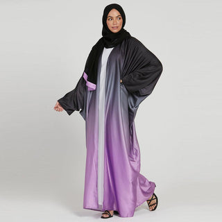 6750# 6 Colors Stunning Gradient Batwing Sleeve Open Cardigan CHAOMENG MUSLIM SHOP muslim abaya dress