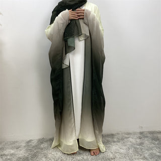 67501# Latest Classy 2 PCS Set Shiny Starry Sky Gradient Color Cardigan With Long Hijab Muslim Women Abaya 服装 CHAOMENG chaomeng.myshopify.com Army Green（军绿） / S（5'0-5'1） Army Green（军绿） S（5'0-5'1） 