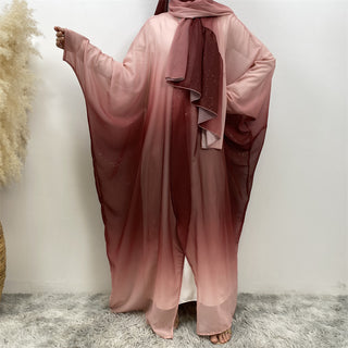 67501# Latest Classy 2 PCS Set Shiny Starry Sky Gradient Color Cardigan With Long Hijab Muslim Women Abaya 服装 CHAOMENG chaomeng.myshopify.com Maroon（暗红） / S（5'0-5'1） Maroon（暗红） S（5'0-5'1） 