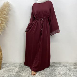 6758#  Eid High Quality Woman Fahsion Loose sleeves With beading Muslim Dress 服装 CHAOMENG chaomeng.myshopify.com 