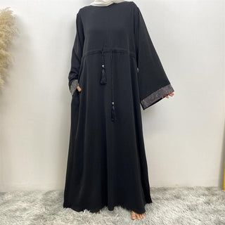 6758#  Eid High Quality Woman Fahsion Loose sleeves With beading Muslim Dress 服装 CHAOMENG chaomeng.myshopify.com 