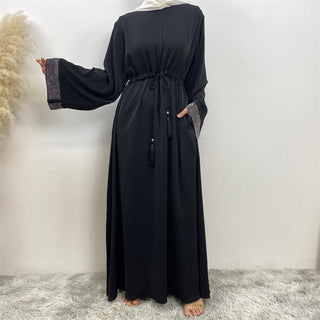 6758#  Eid High Quality Woman Fahsion Loose sleeves With beading Muslim Dress 服装 CHAOMENG chaomeng.myshopify.com 